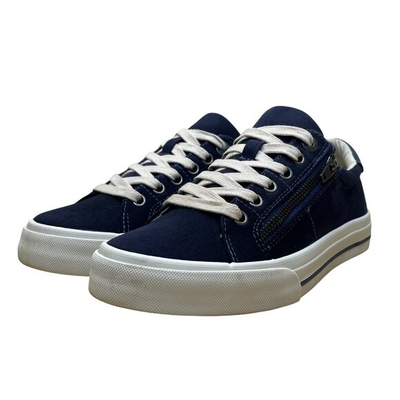 Taos Women's Navy Canvas With Zipper & Lace-Up Closure 2 Soul Sneakers Size 6 - Picture 3 of 8